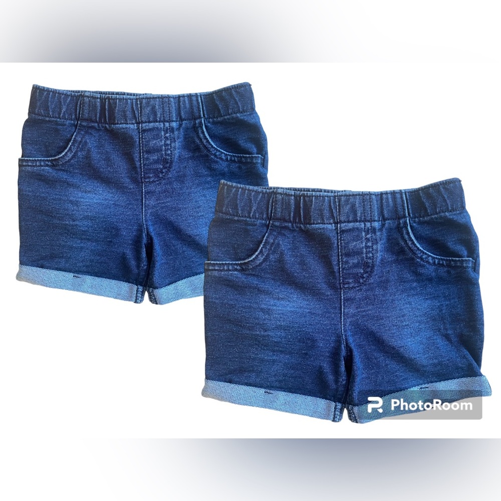Jumping Beans Girls Stretchy Denim Shorts Set Size 3T